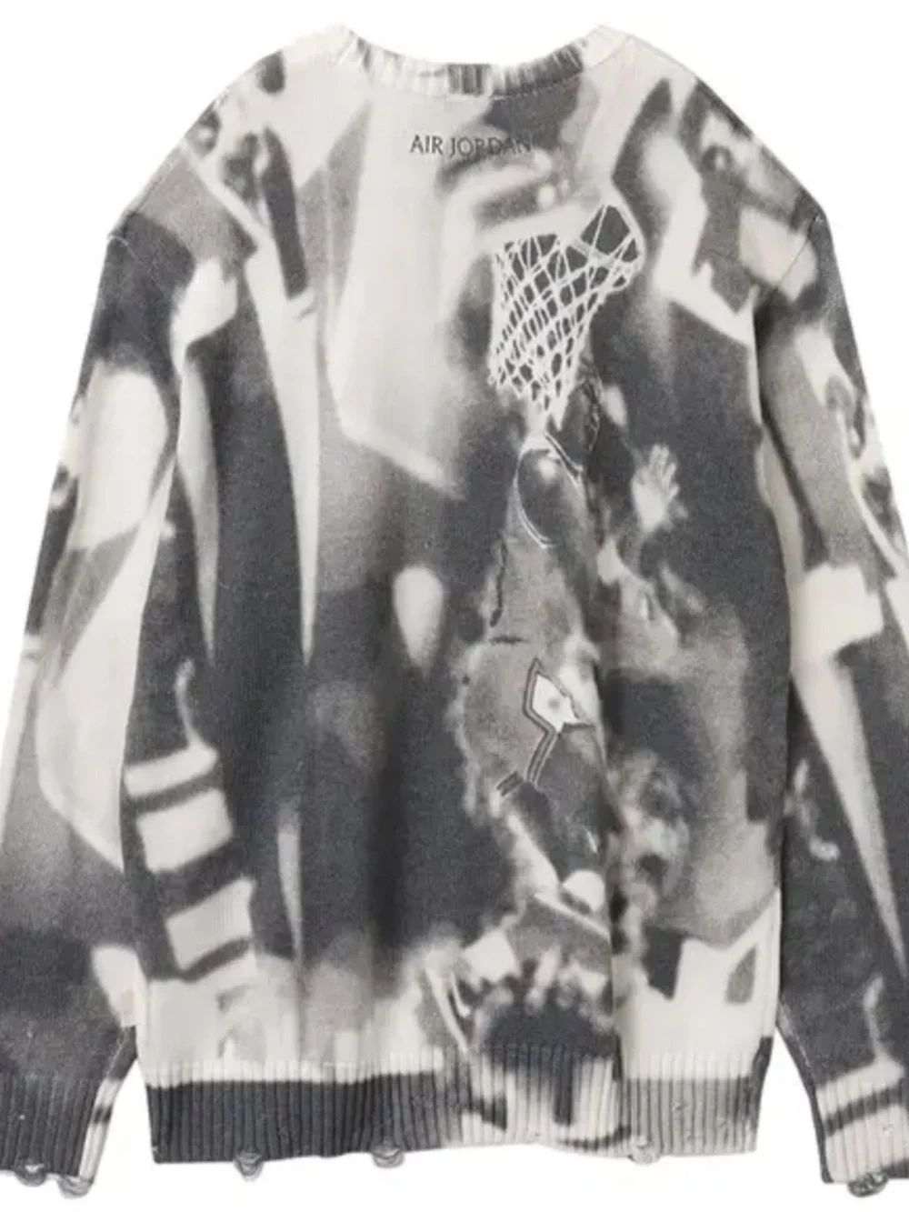 Air Jordan Black & Gray Basketball Graphic Crewneck Sweater! NWT! 2xL
